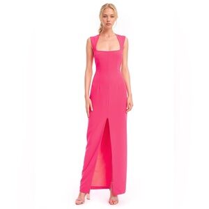 Jewel Badgley Mischka Vibrant Pink Maxi Dress